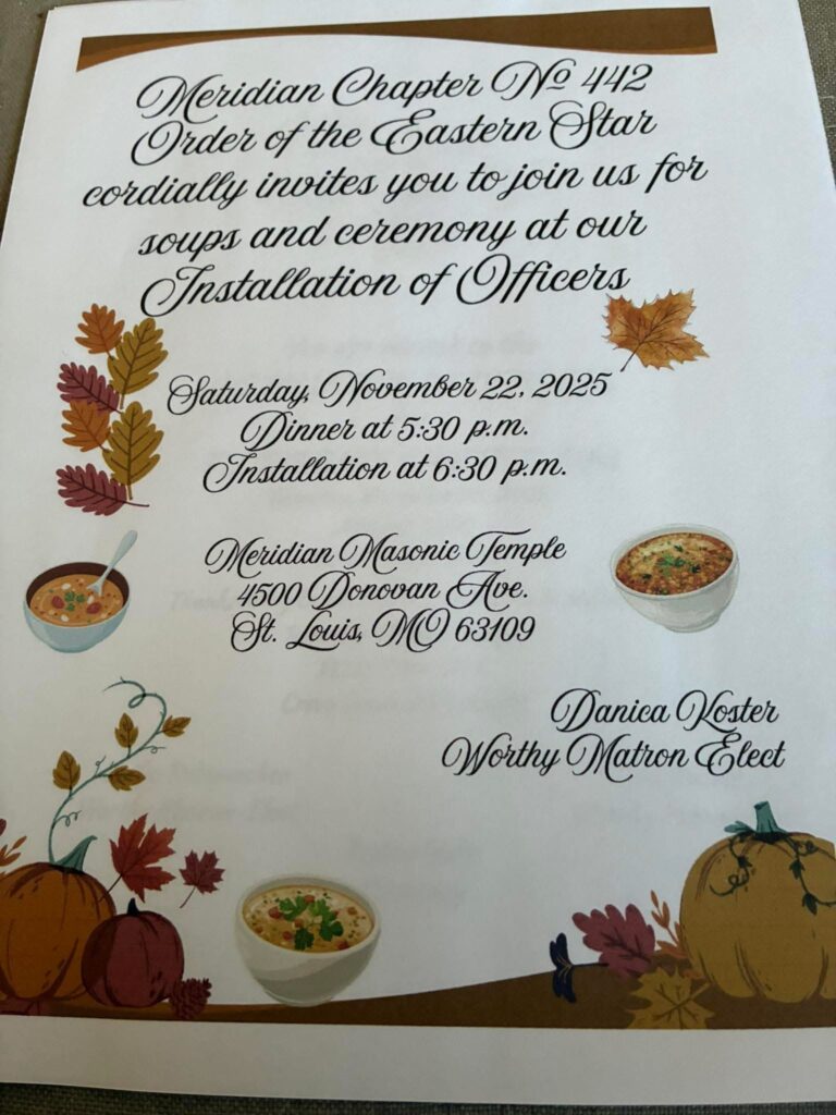 Installation of Officers Meridian Chapter #442