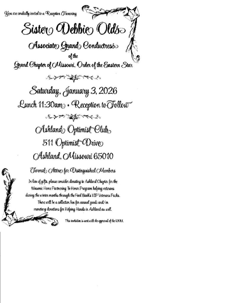 Associate Grand Conductress Reception