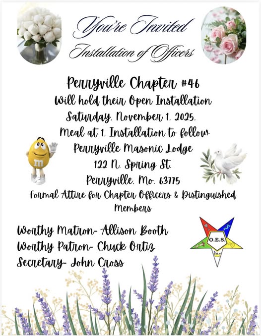 Installation of Officers Perryville Chapter #46